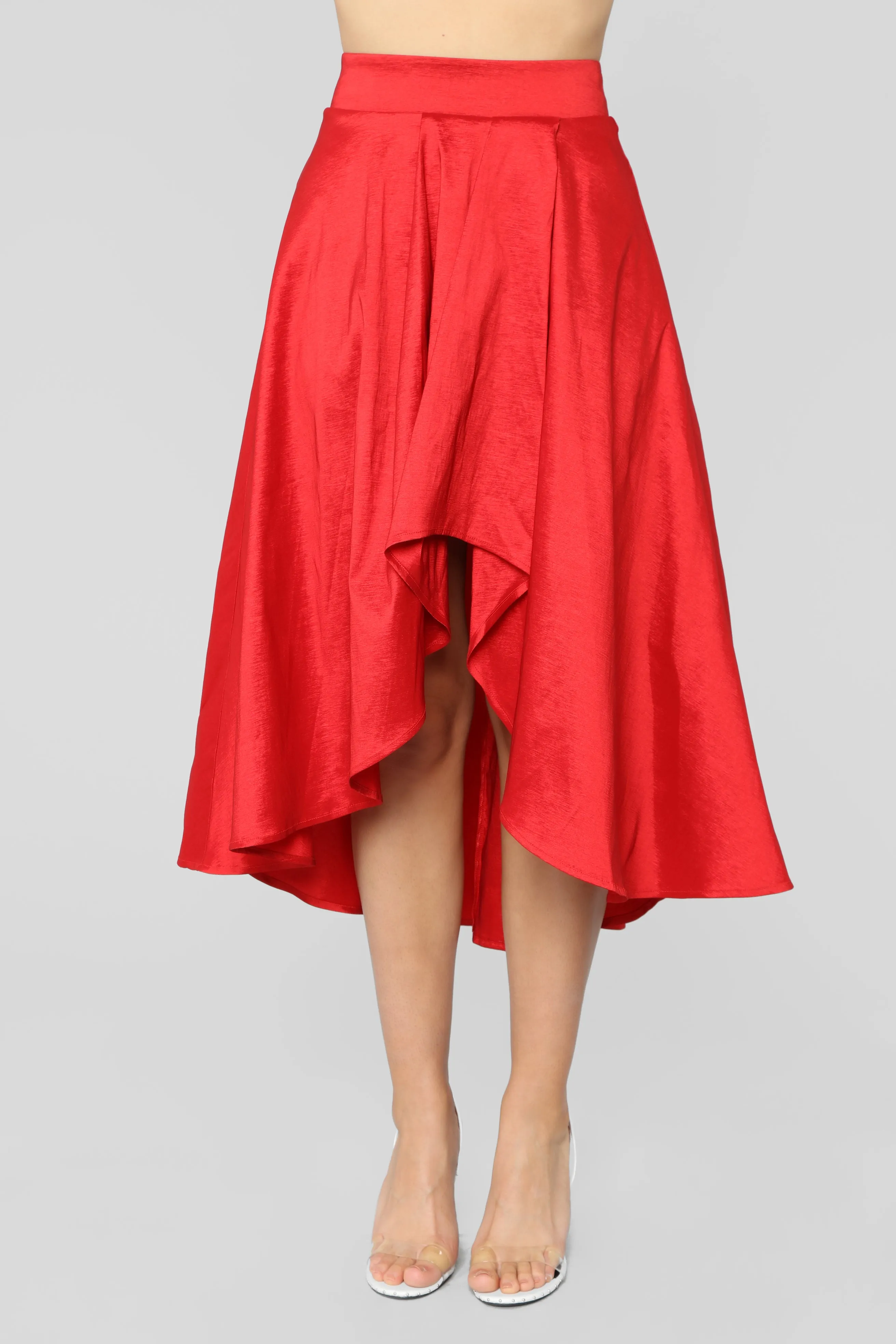 Adriana Hi Low Skirt - Red