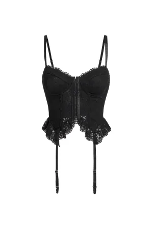 Alaia Lace Corset Top (Black)