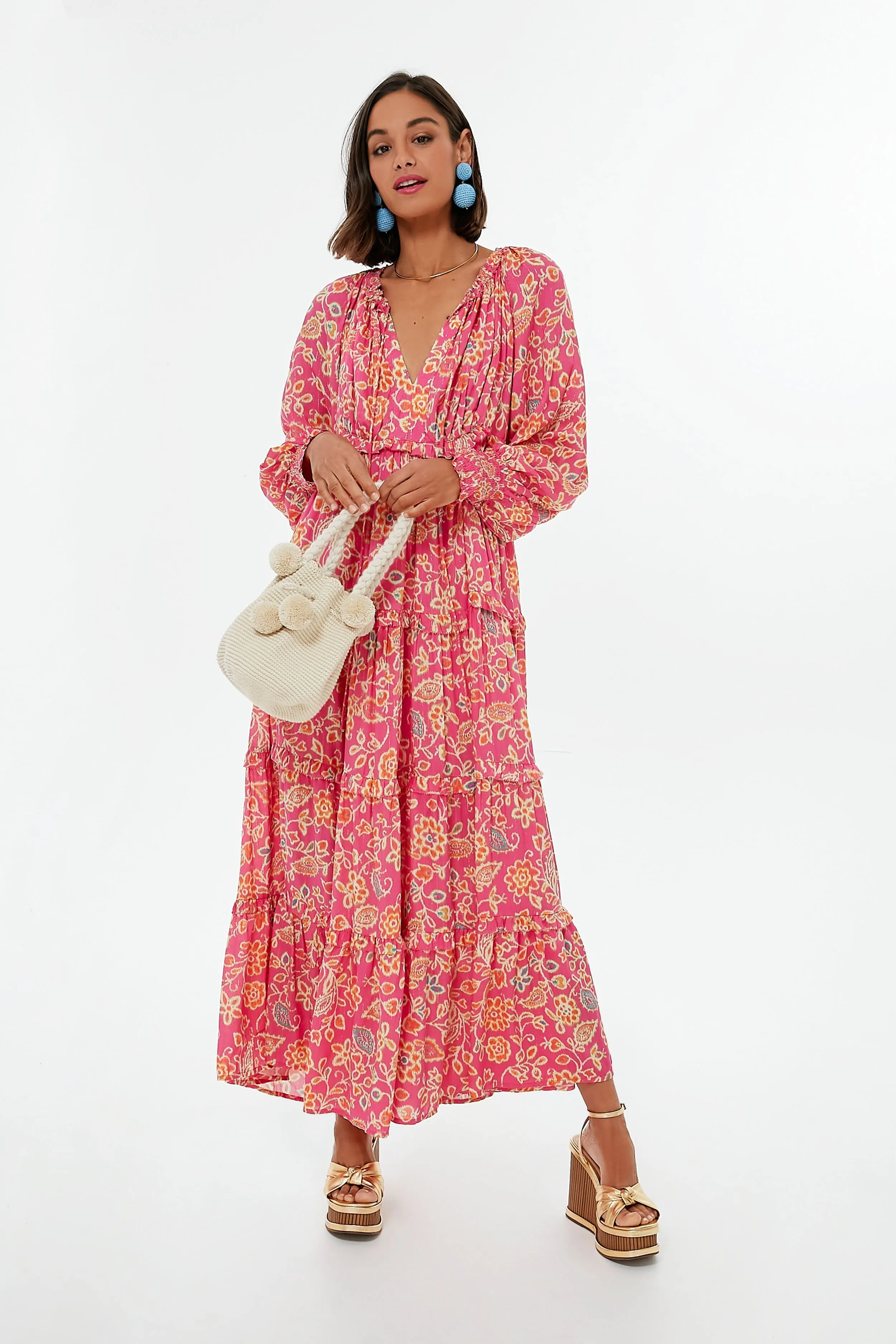 Alessandra Pink Print Monique Maxi Dress