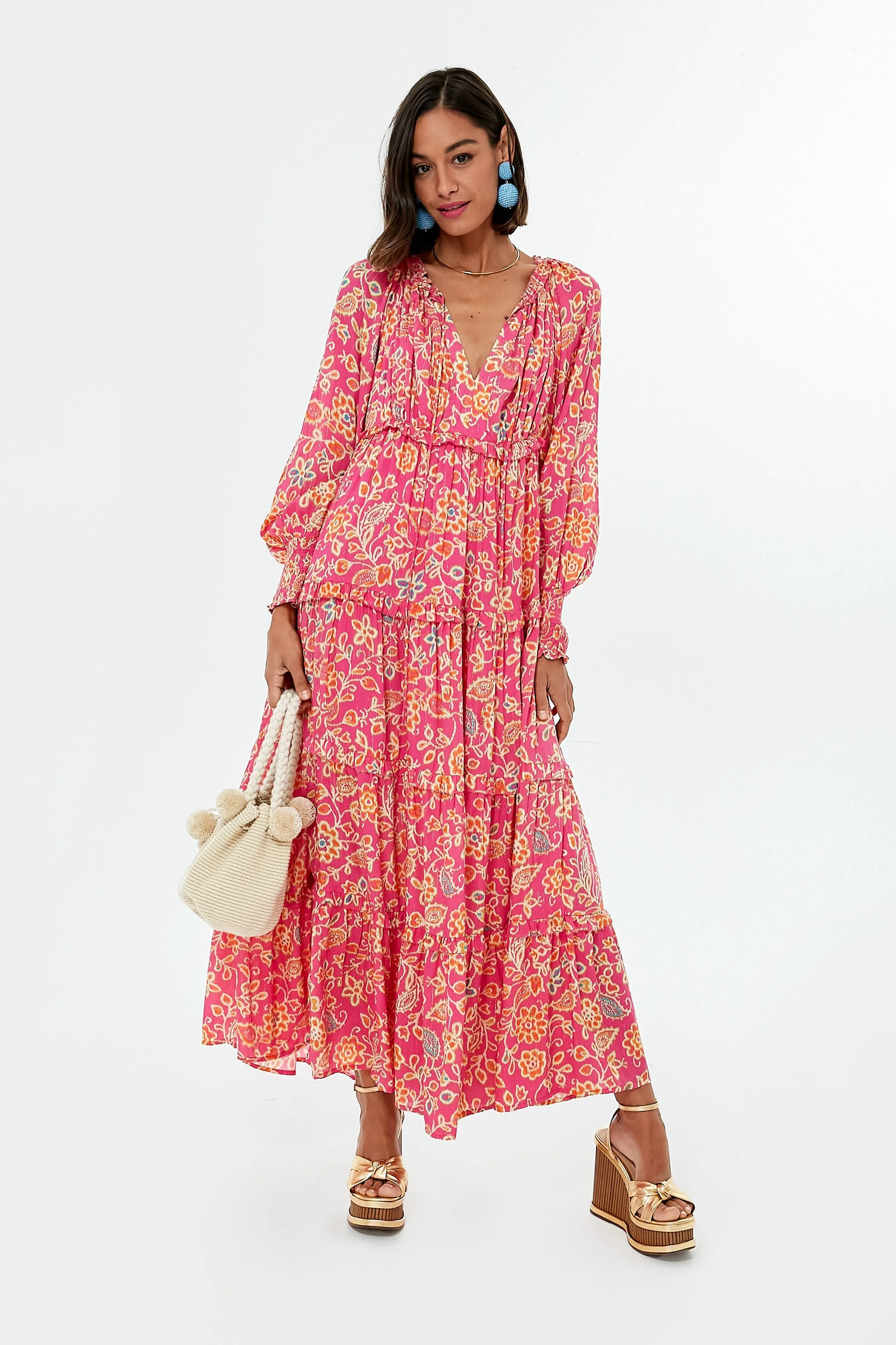 Alessandra Pink Print Monique Maxi Dress