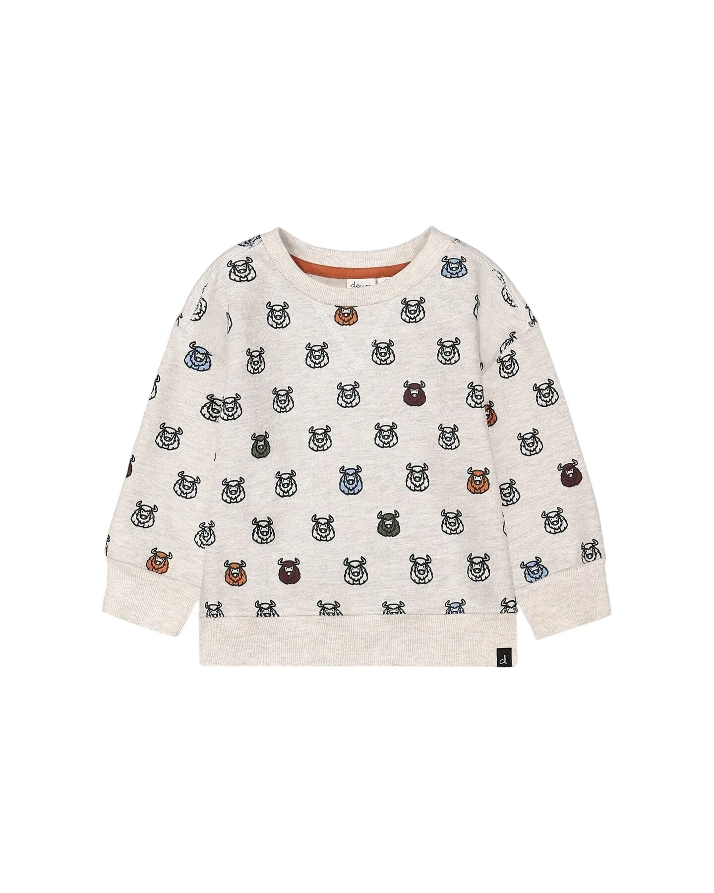 Allover Buffalo Printed Sweatshirt Oatmeal Mix