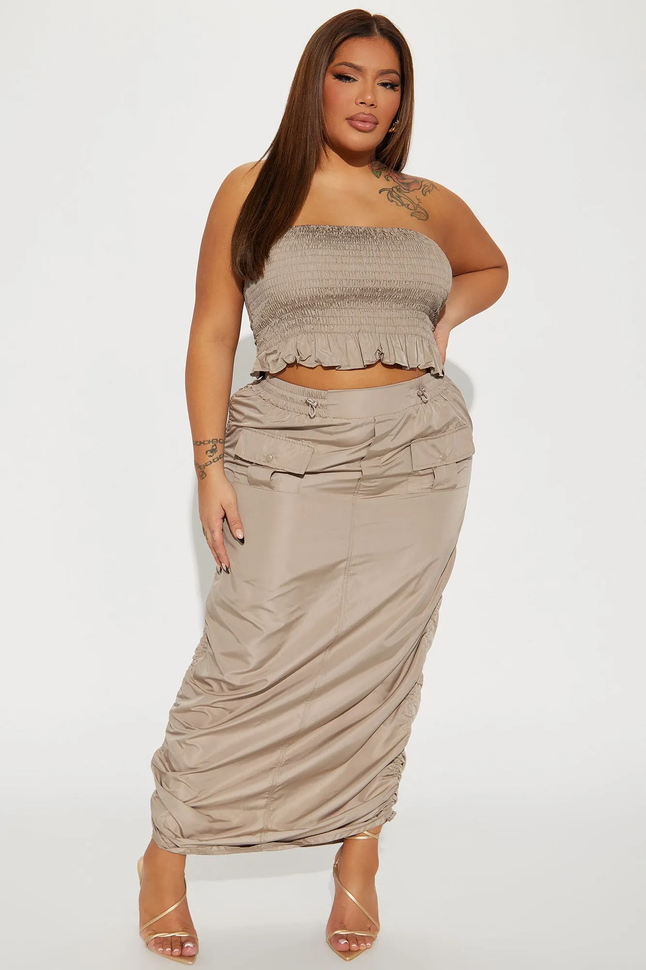 Another Confession Skirt Set - Grey