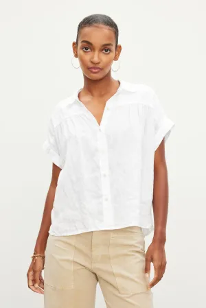 Aria | Woven Linen Button Up