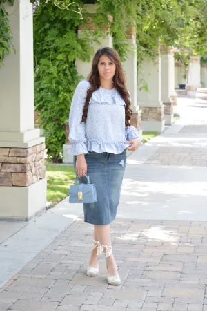 Arya Blue Floral Top