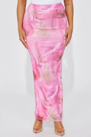 Aurora Mesh Maxi Skirt - Pink/combo