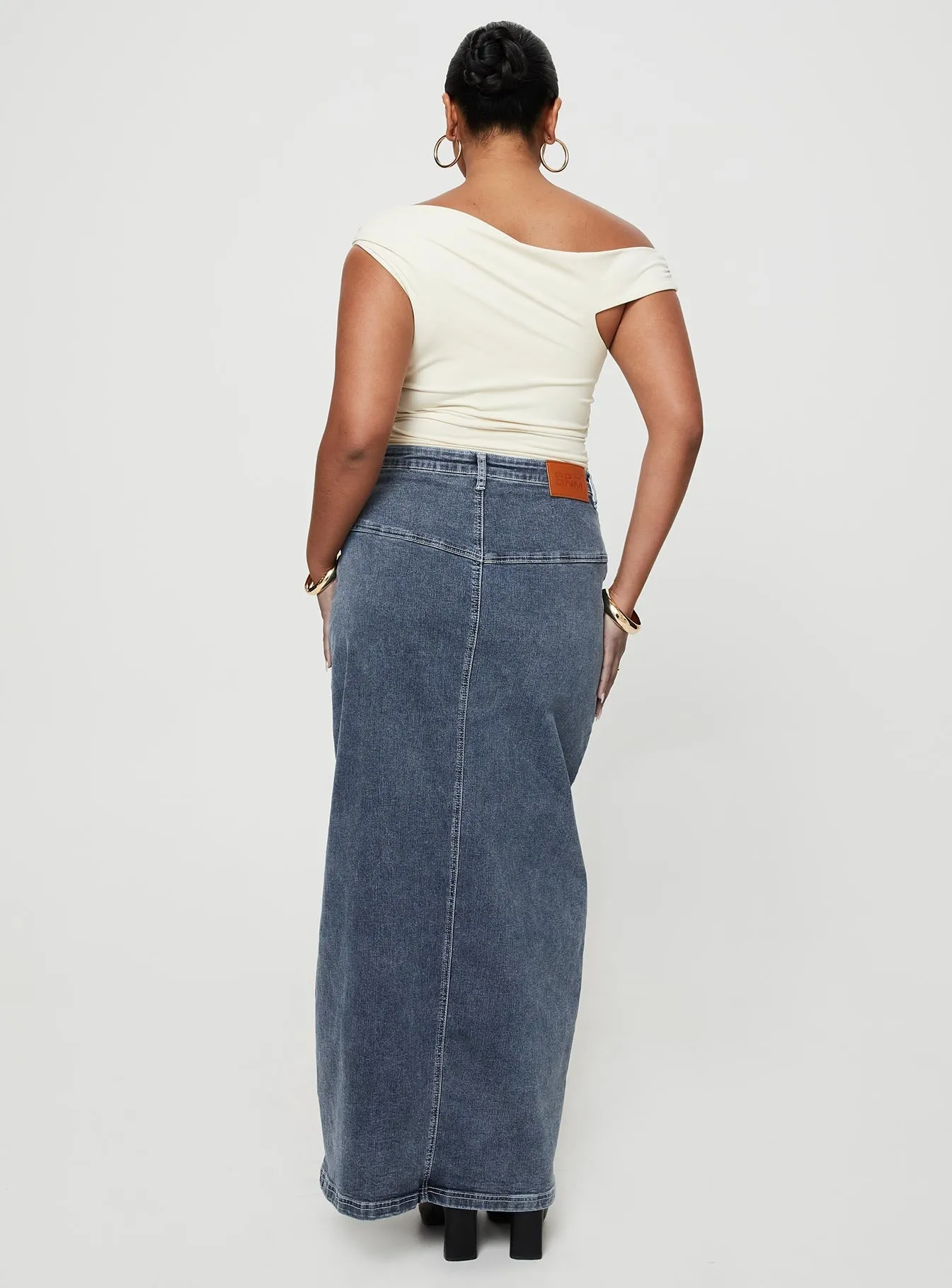 Batkins Maxi Skirt Dark Wash Denim