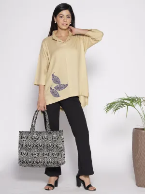 Beige Rayon ShirtTop - Zinia