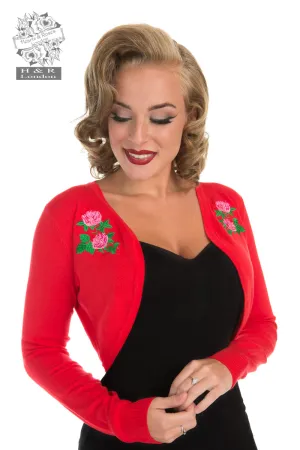 Centifolia Rose Shrug In Red by Hearts and Roses