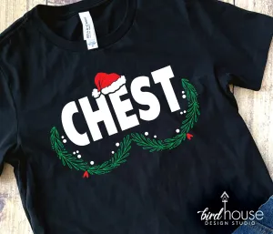 Chest Shirt, Funny Couples Christmas Graphic Tees, Nuts