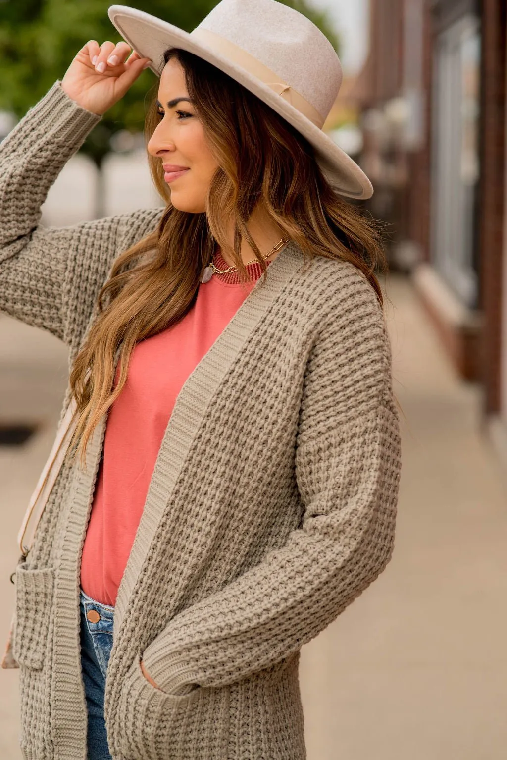 Chunky Waffle Cardigan