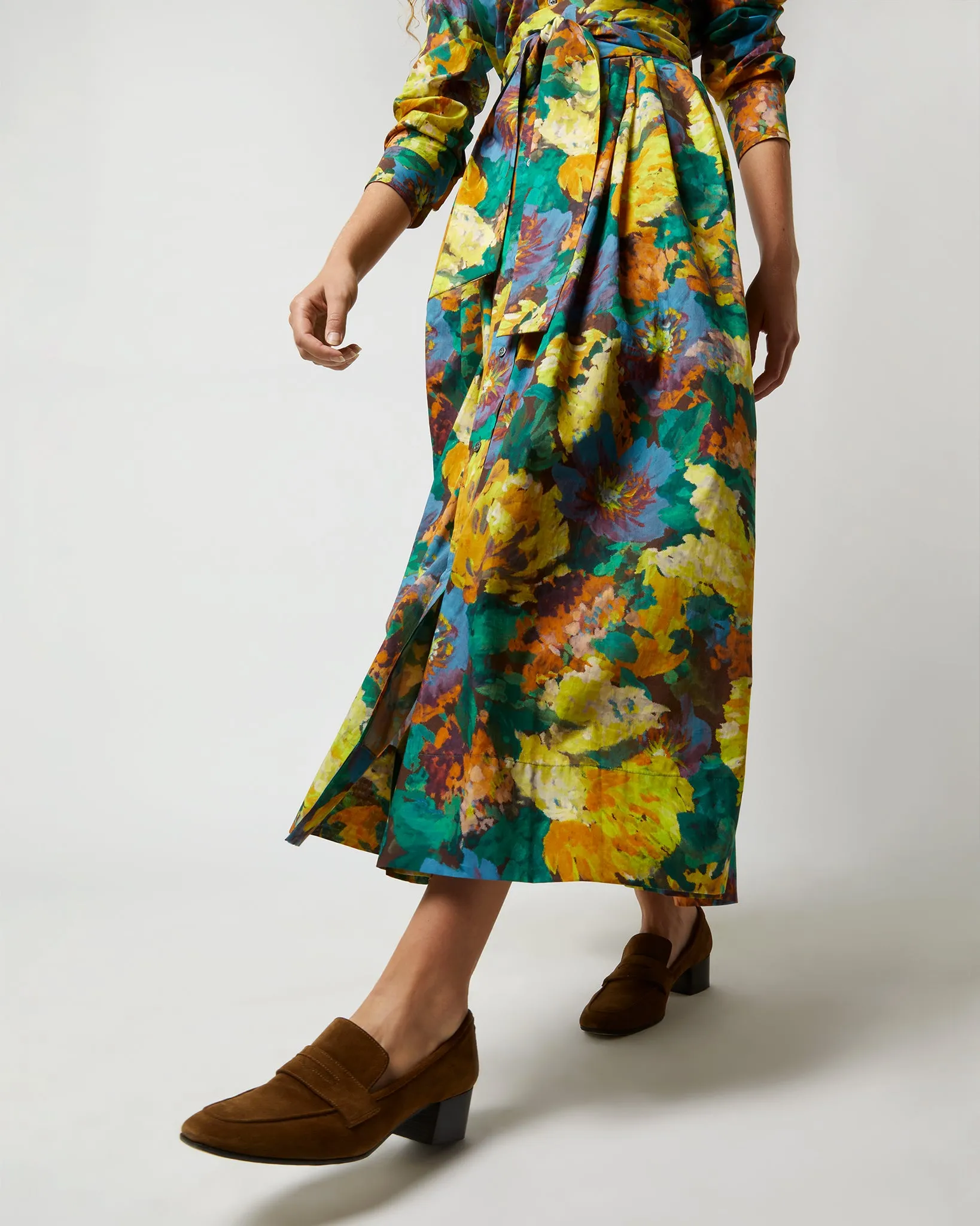 Classic Shirtwaist Maxi Dress in Multi Artists Bouquet Liberty Fabric