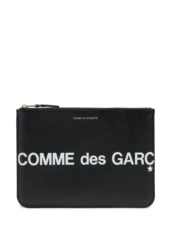 Comme des Garçons Wallet   Maxi logo leather pouch 