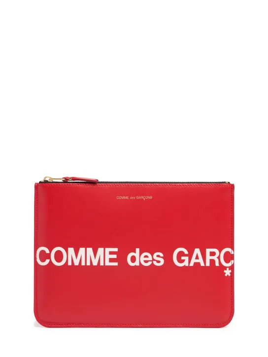 Comme des Garçons Wallet   Maxi logo leather pouch 