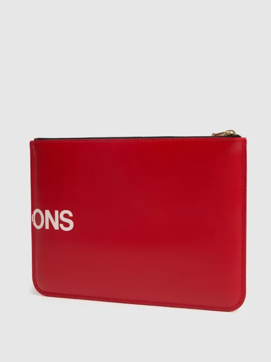 Comme des Garçons Wallet   Maxi logo leather pouch 