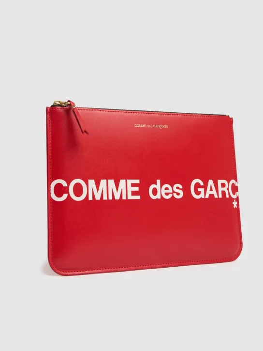 Comme des Garçons Wallet   Maxi logo leather pouch 