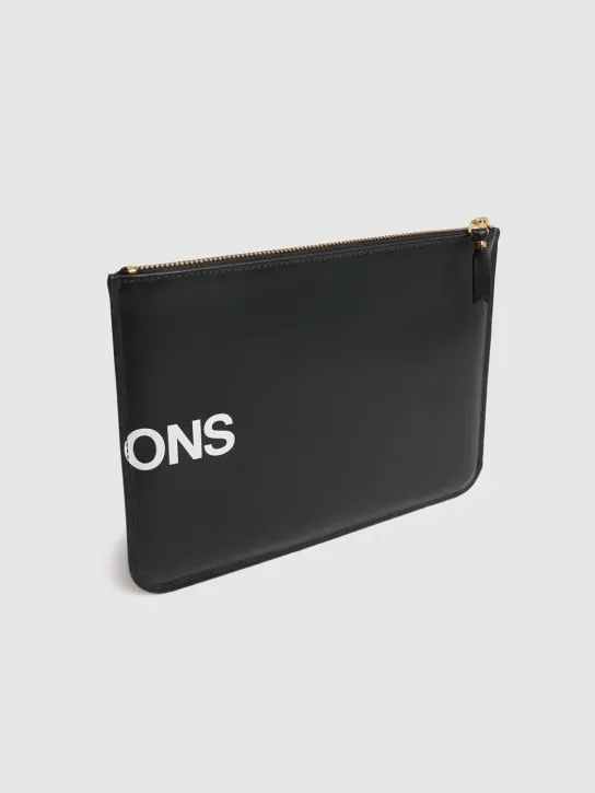 Comme des Garçons Wallet   Maxi logo leather pouch 