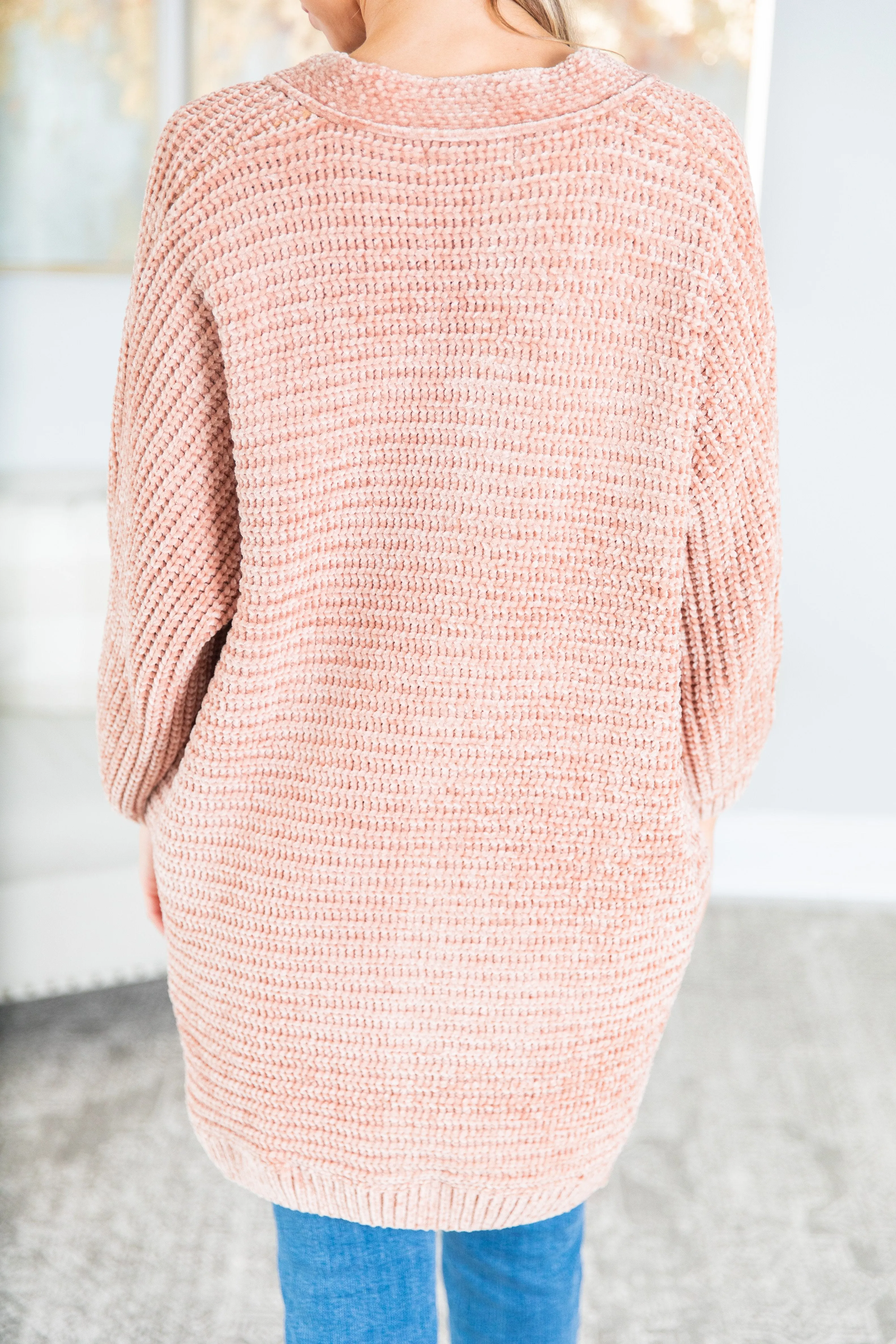 Created Comfort Blush Pink Chenille Cardigan