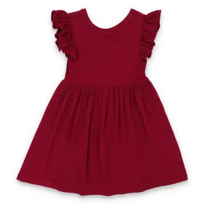 Crimson Charm Ruffle -CANADA-Dress