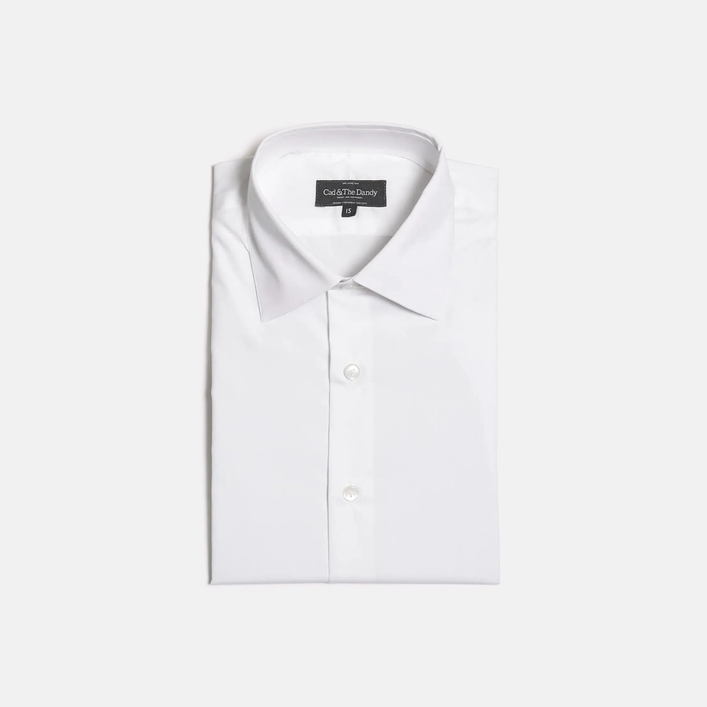 Cutaway Collar, Single Cuff Shirt in White Pinpoint