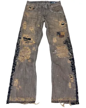 Distressed Paisley Flares- 32