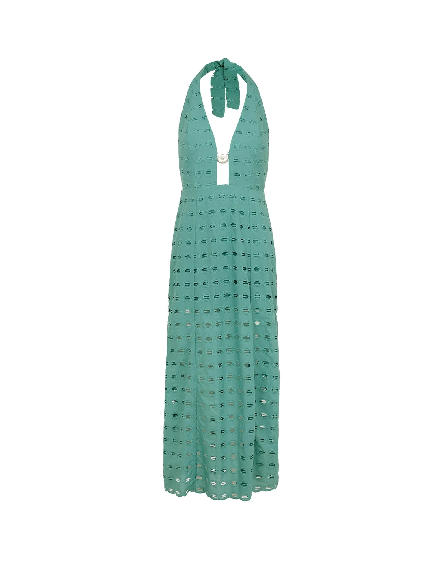 Eyelet Maryse Long Dress - Seaglass