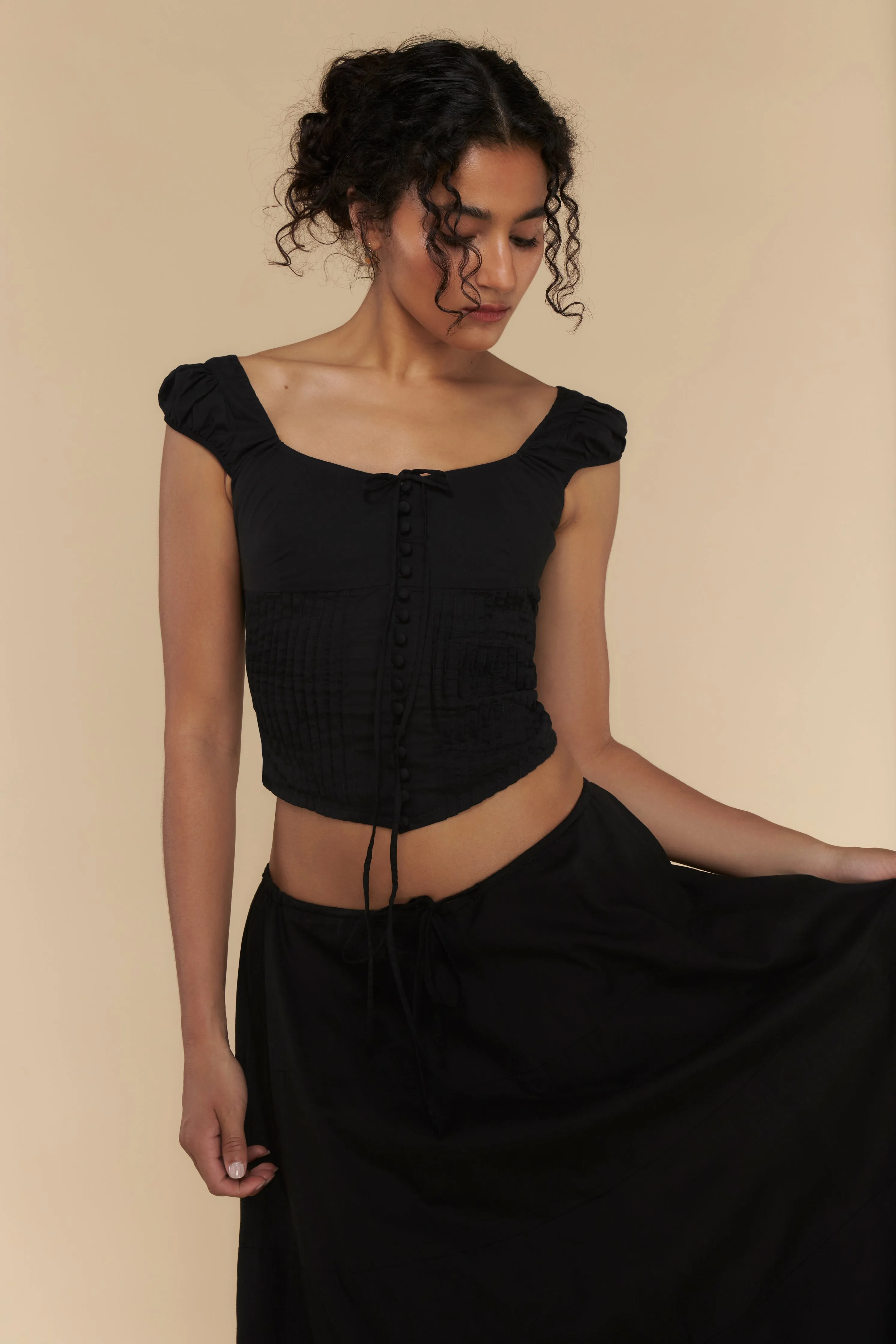 Eyelet Top Black