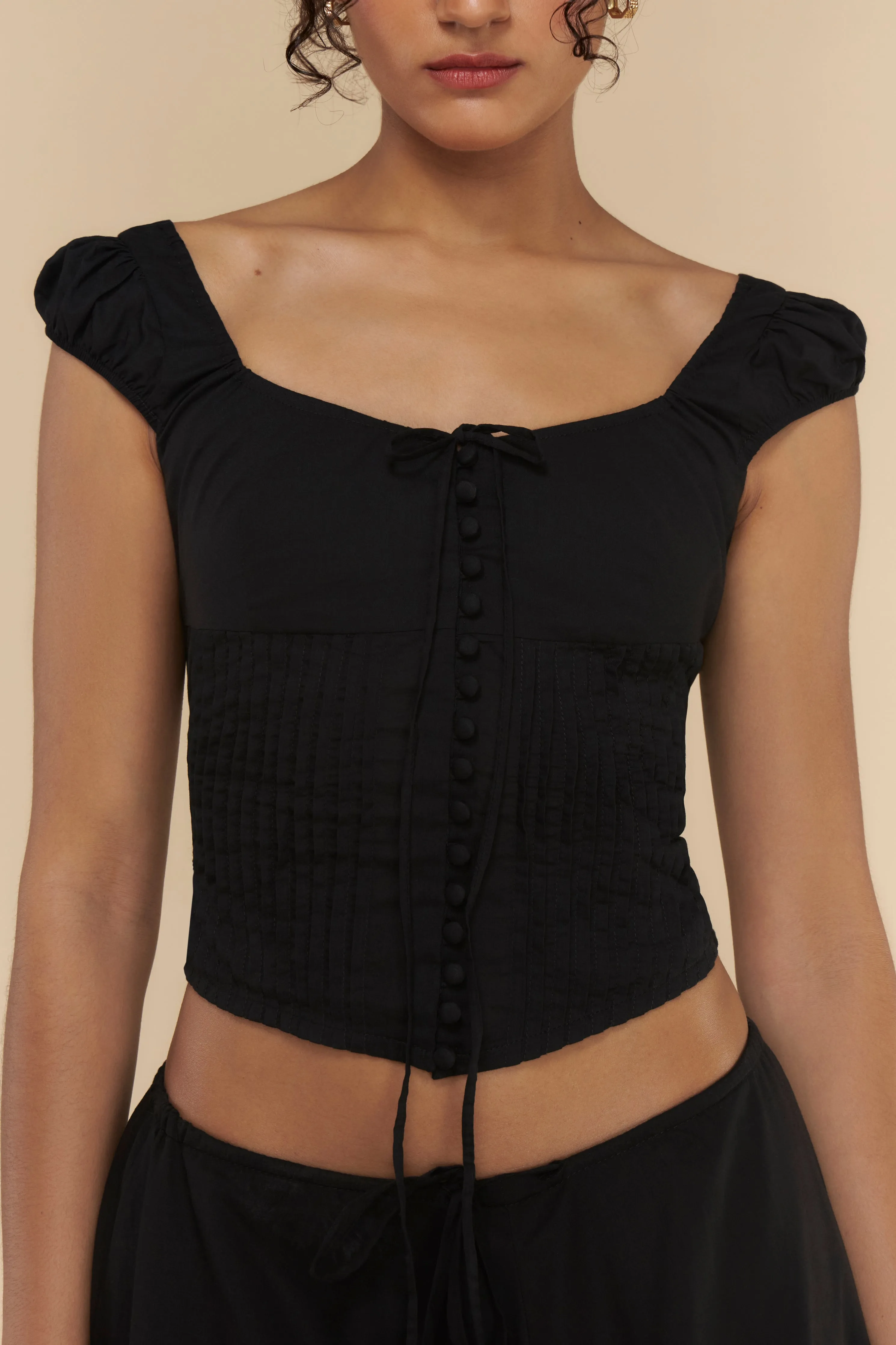 Eyelet Top Black