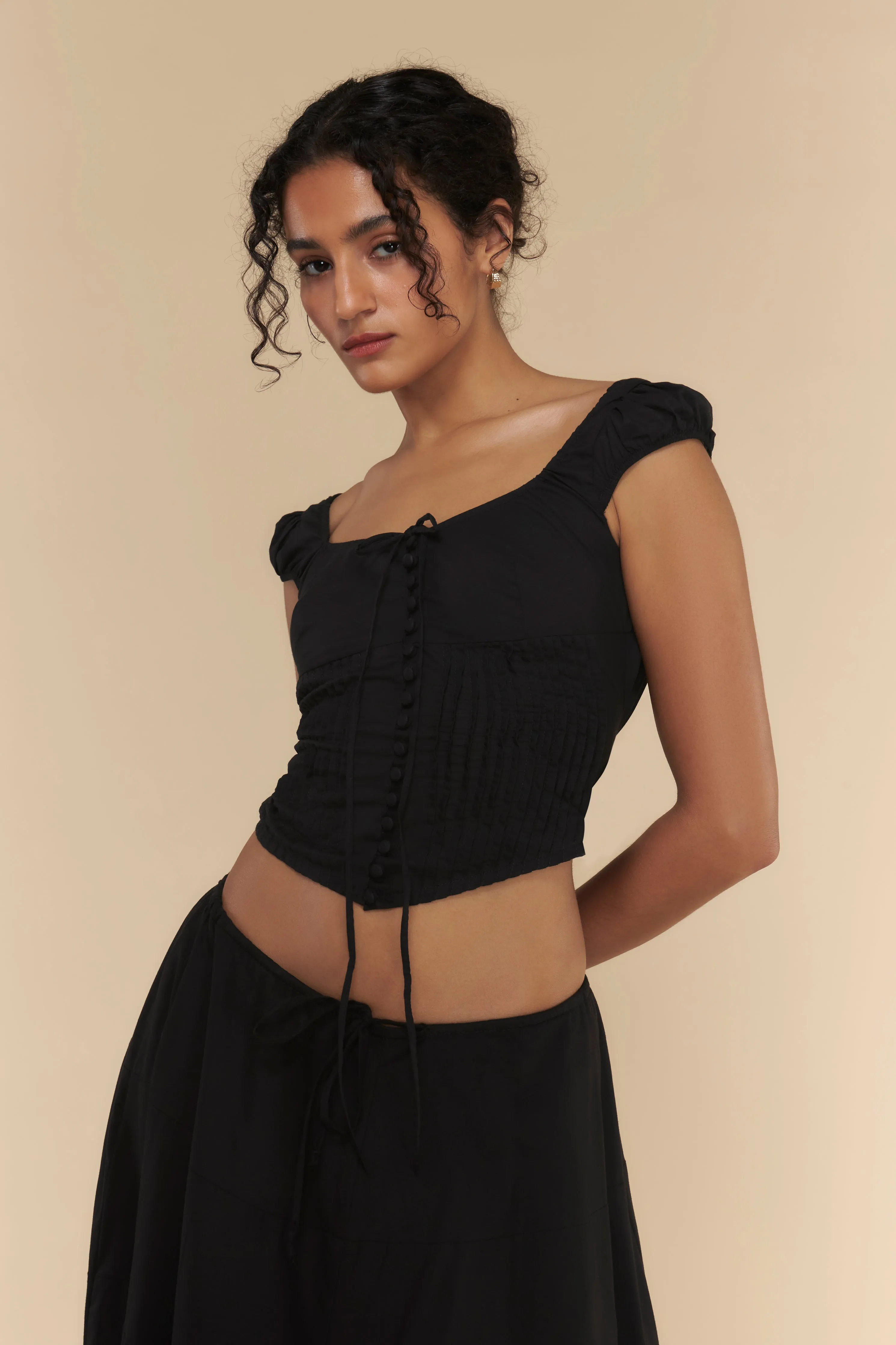 Eyelet Top Black