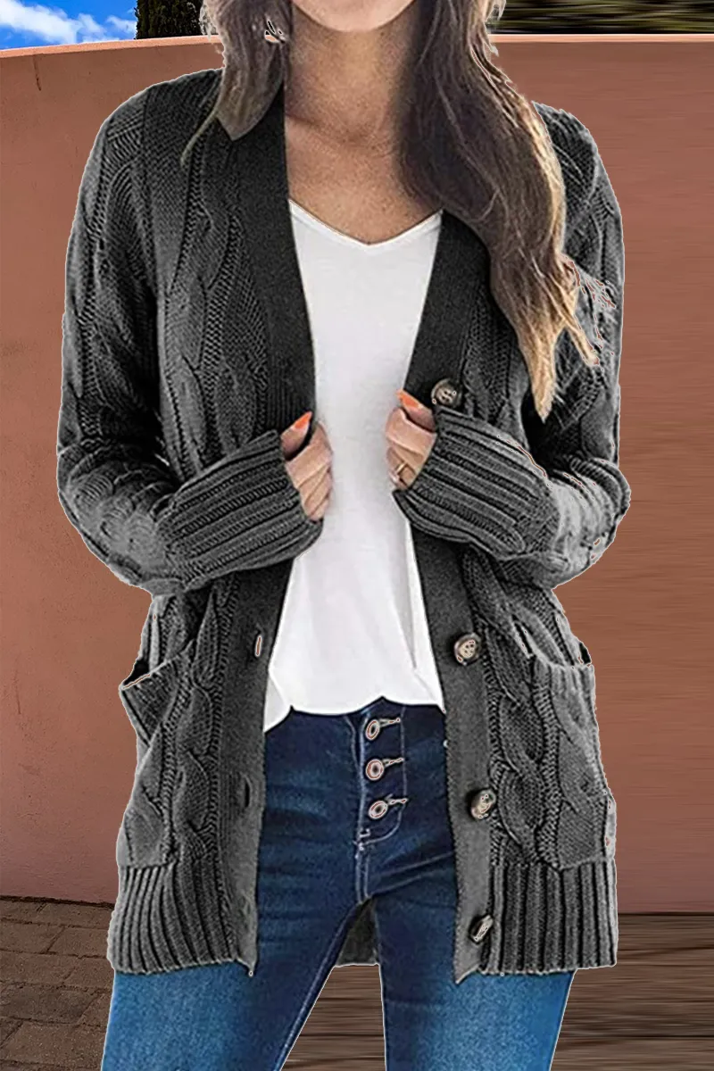 Fashion Solid Patchwork Cardigan Collar Cardigans(8 Colors)