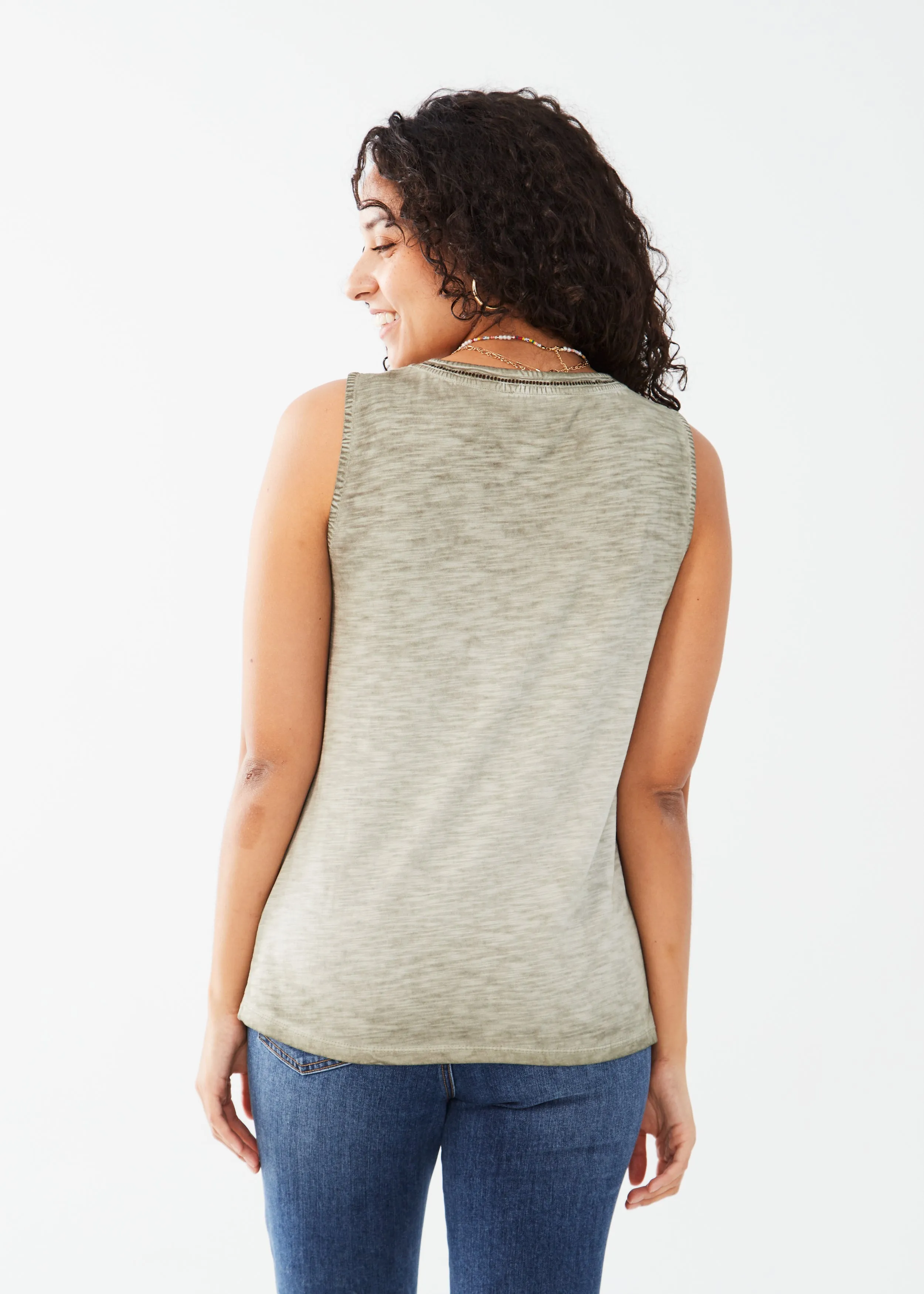 FDJ Sleeveless V Neck Top