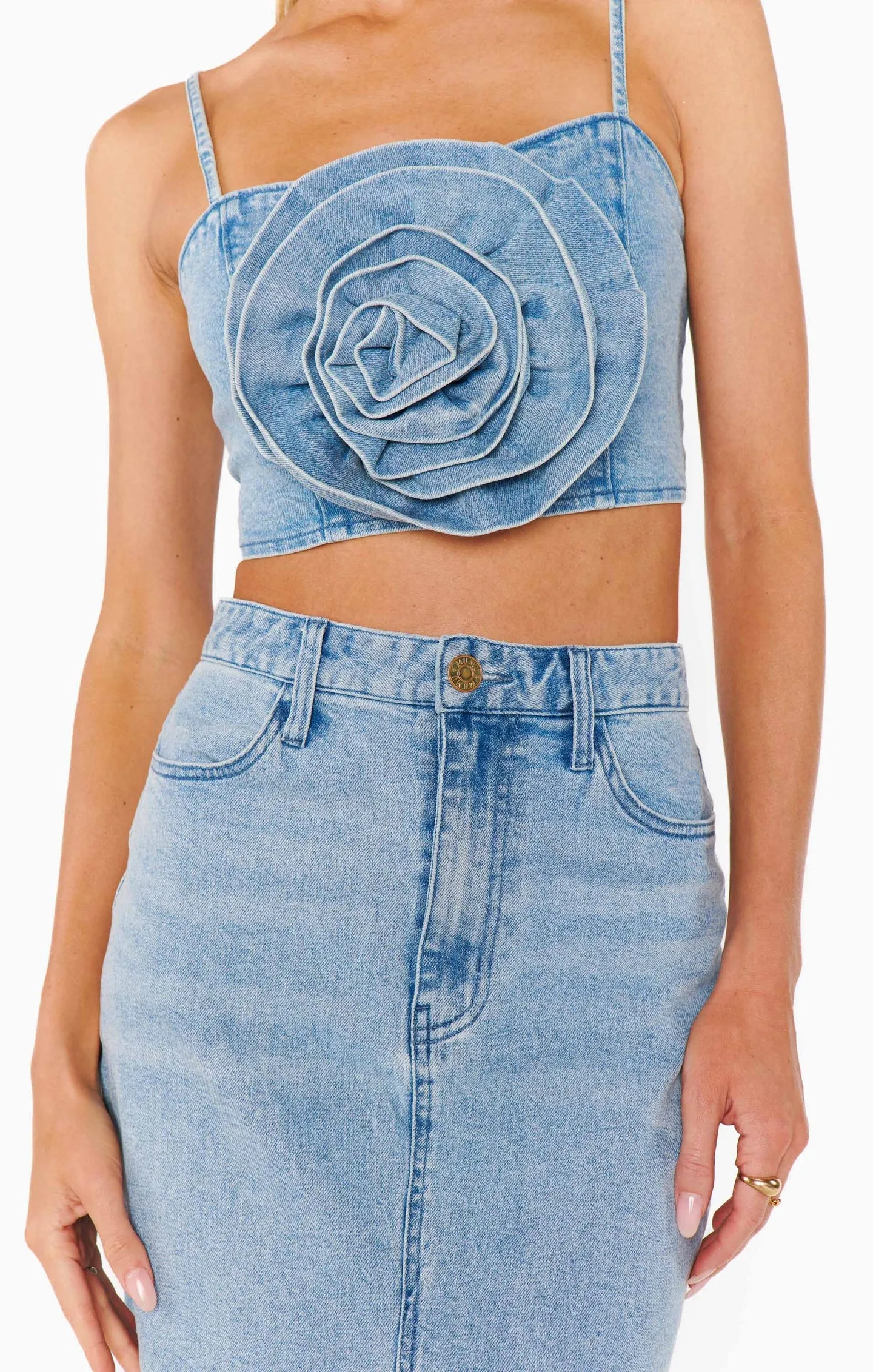 Flower Top-Stone Blue