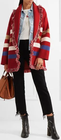 Fringed Knit Cardigan