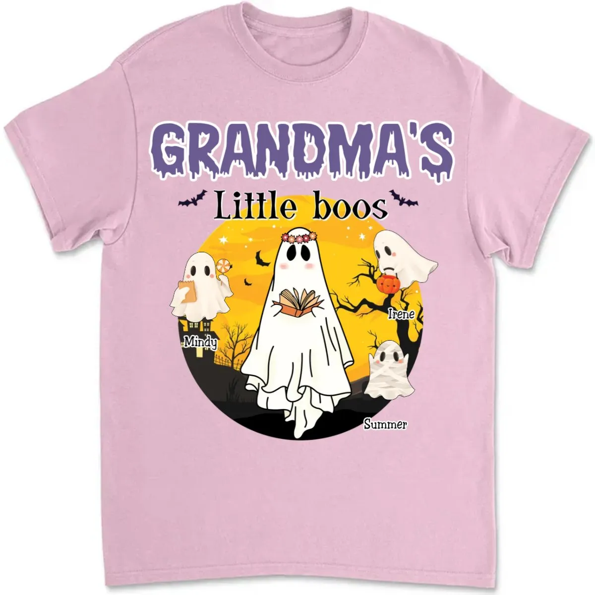 Grandma - Halloween Gift For Grandma Little Boos Shirt - Personalized Unisex T-Shirt