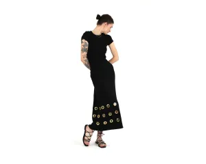 Grommet Maxi Skirt