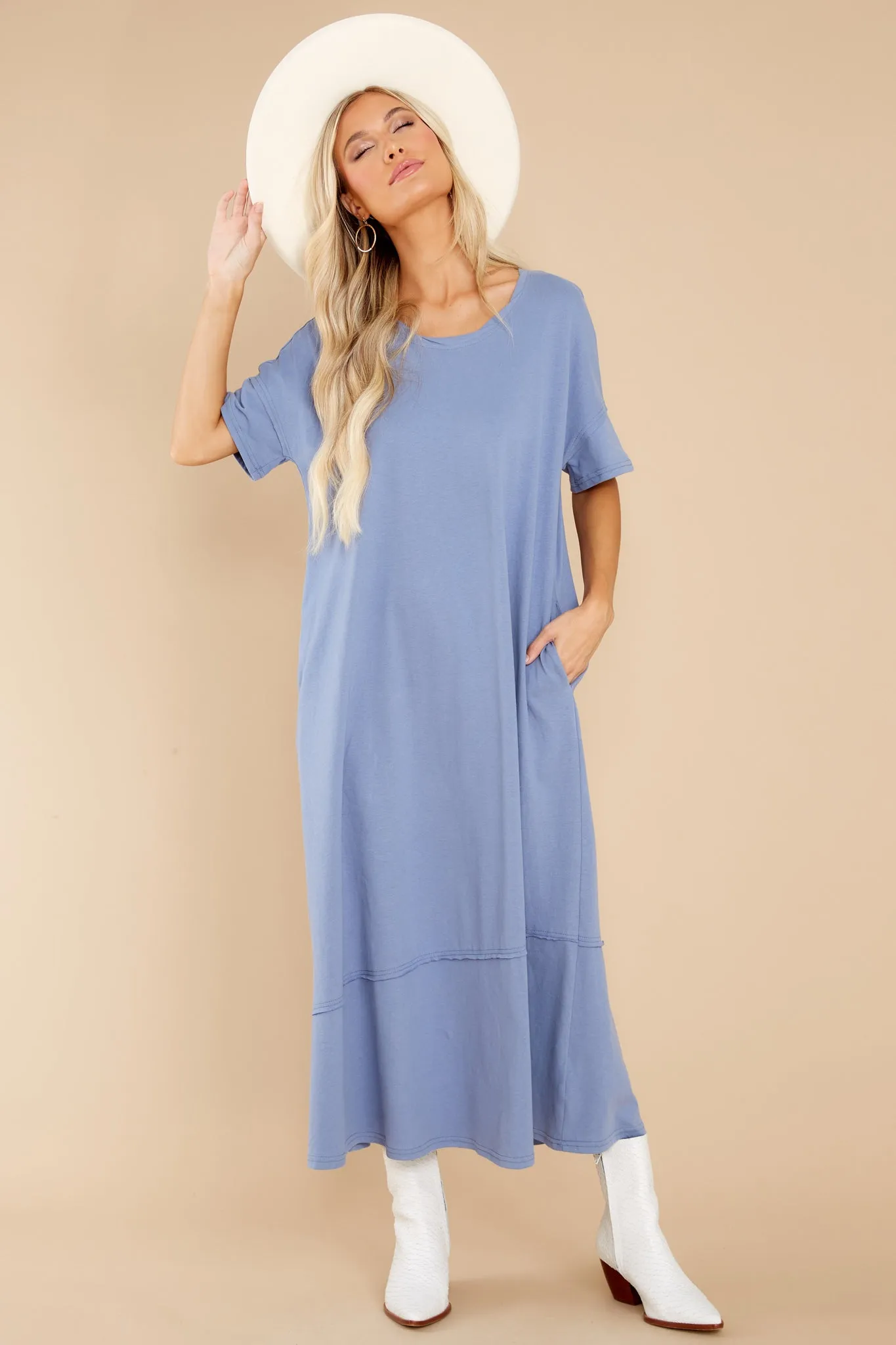 Highway Chaser Dusty Blue Maxi Dress