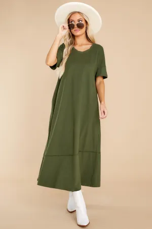 Highway Chaser Olive Green Maxi Dress