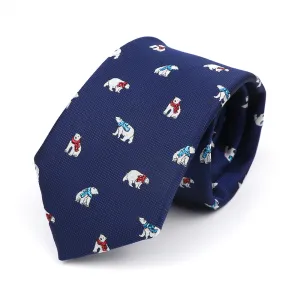 Inuvik Bears Polyester Tie, Navy / White