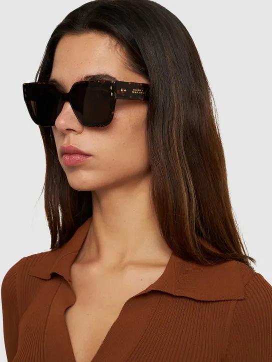 Isabel Marant   Maxi temple squared acetate sunglasses 