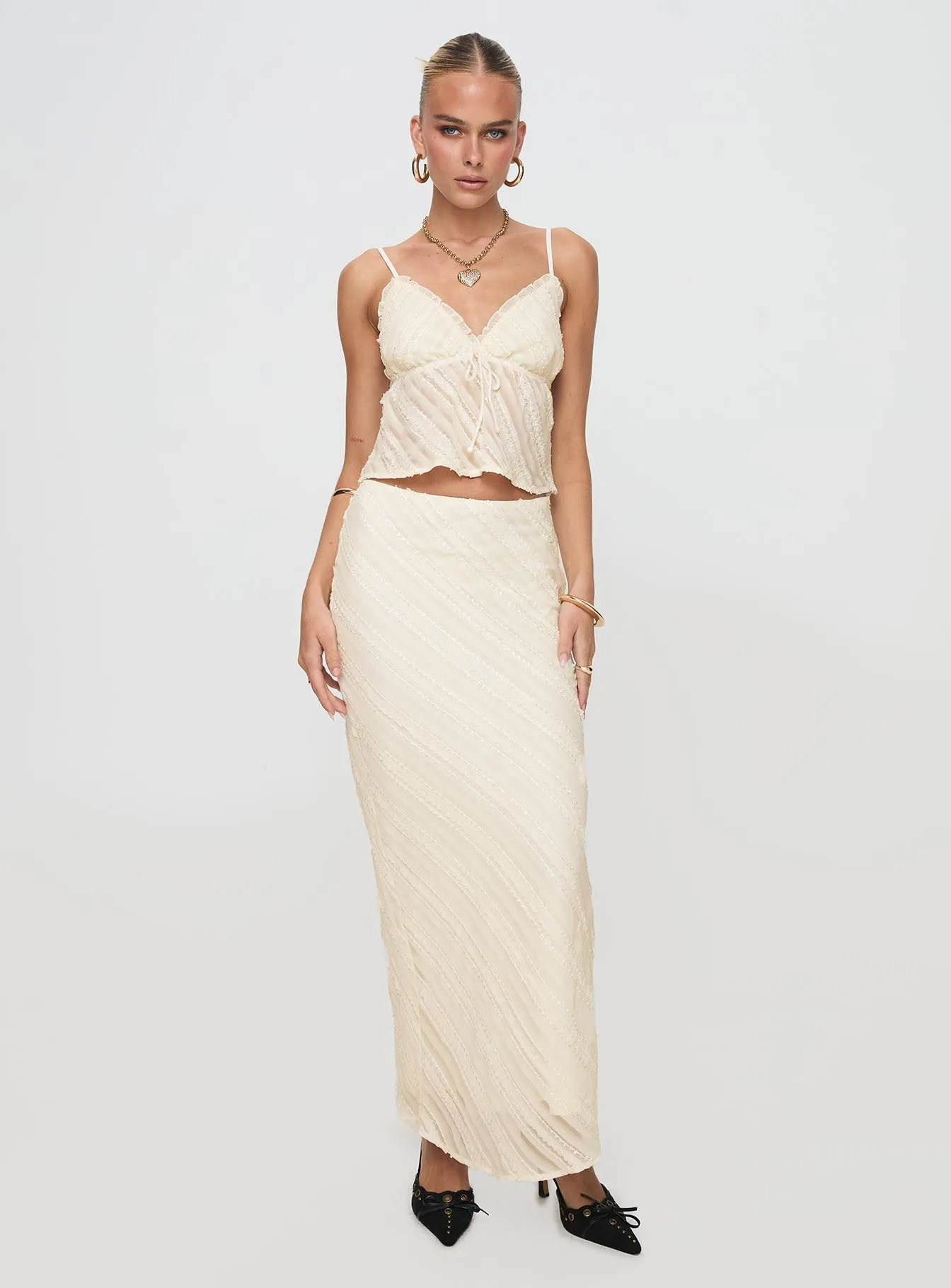 Jacintha Maxi Skirt Cream