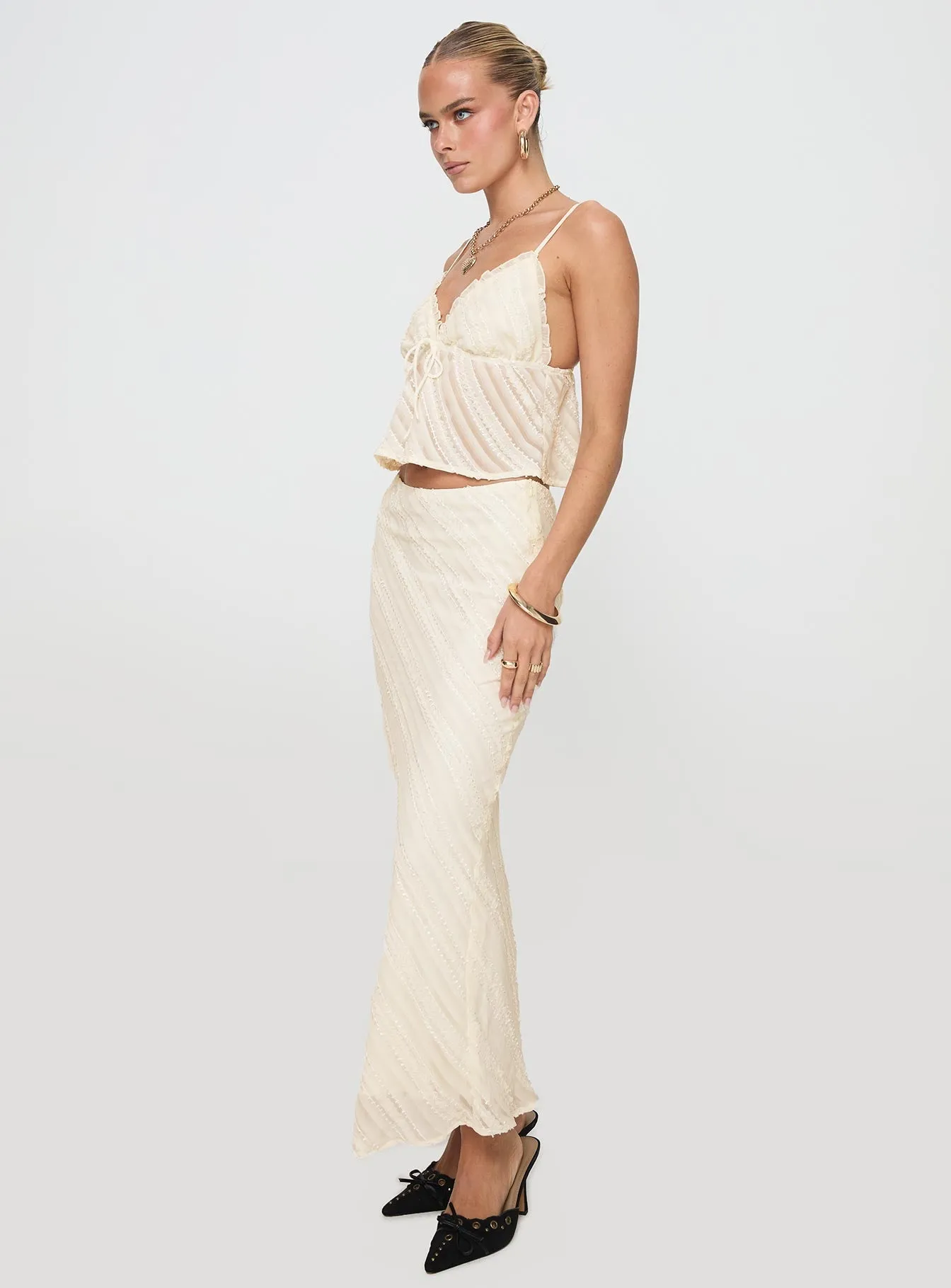 Jacintha Maxi Skirt Cream