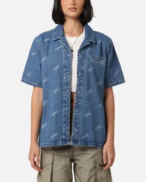 Jordan Women's Woven Denim Top Stone Blue