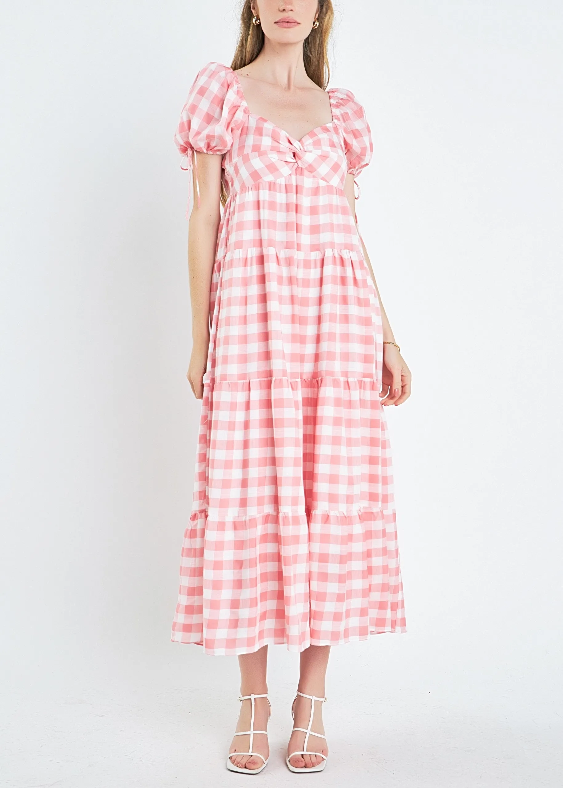 Knotted Gingham Dress