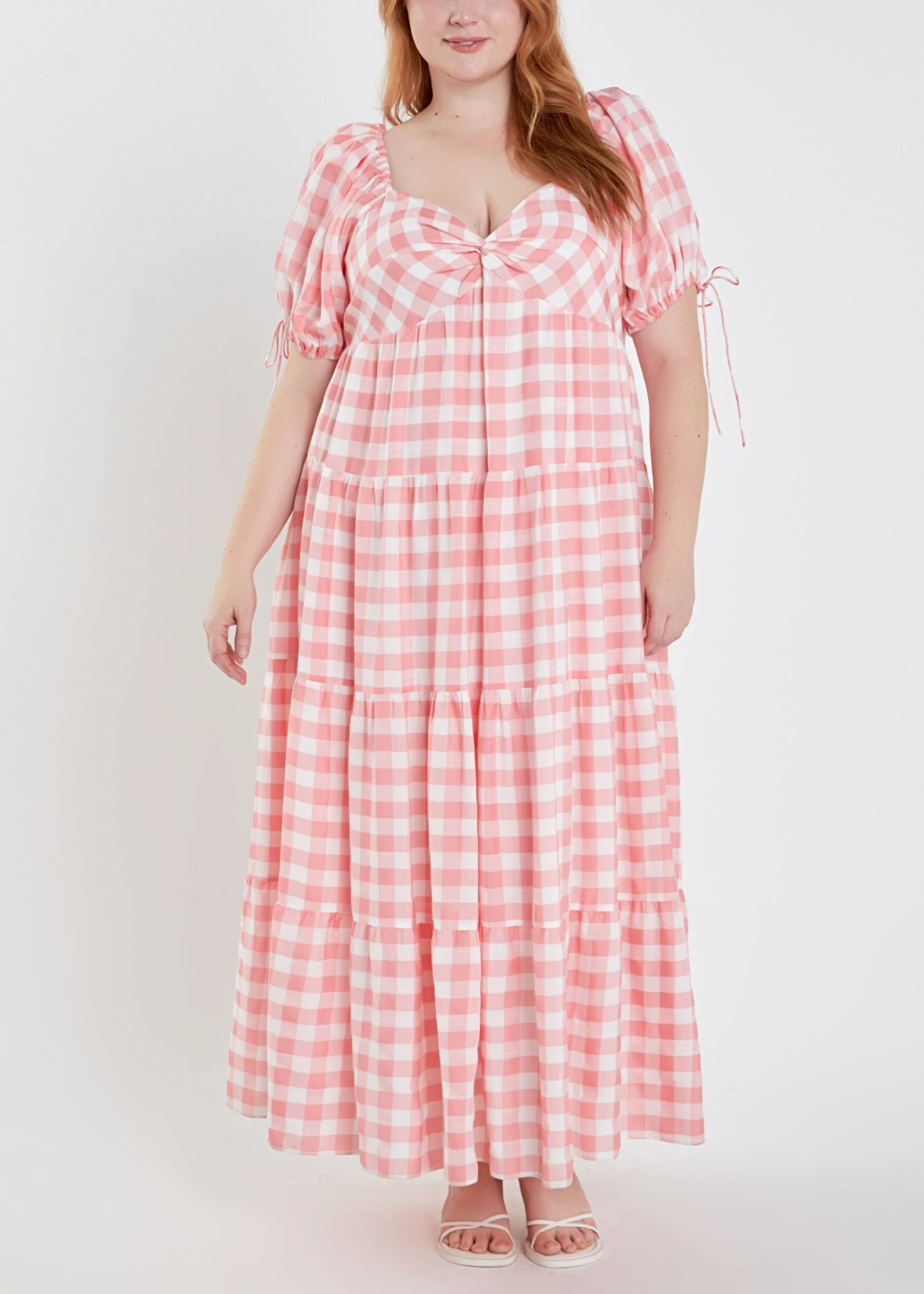 Knotted Gingham Dress