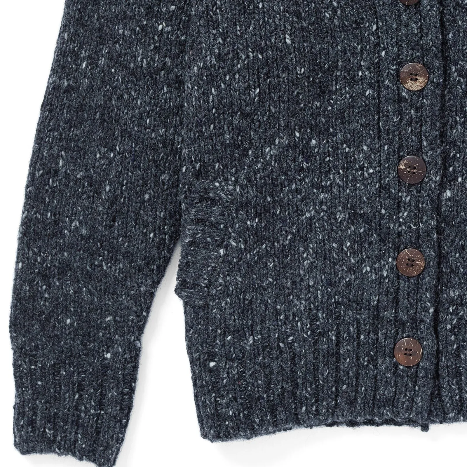 Ladies' Donegal Cardigan with Side Pockets | Charcoal