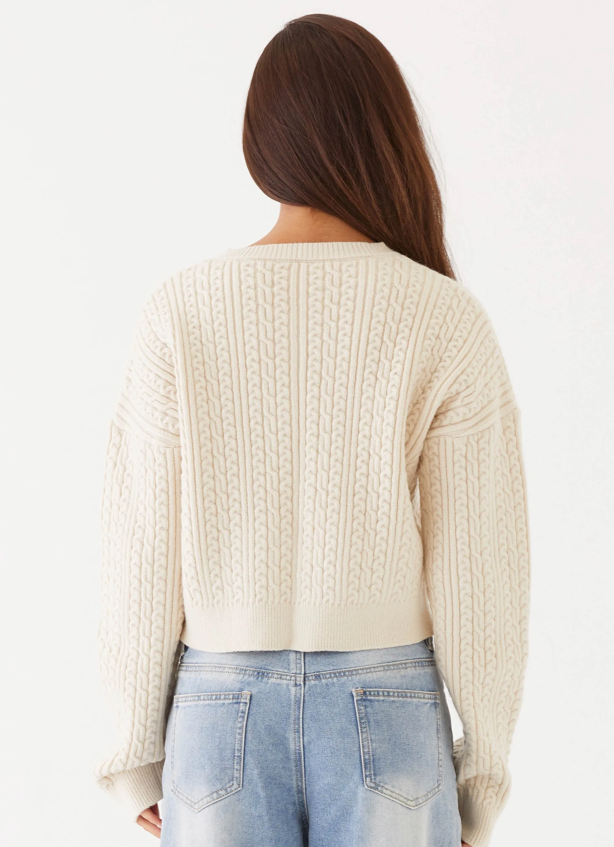 Linnea Oversized Knit Cardigan - Ivory