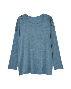 Maggie Long Sleeve Knit Top | Azure Blue