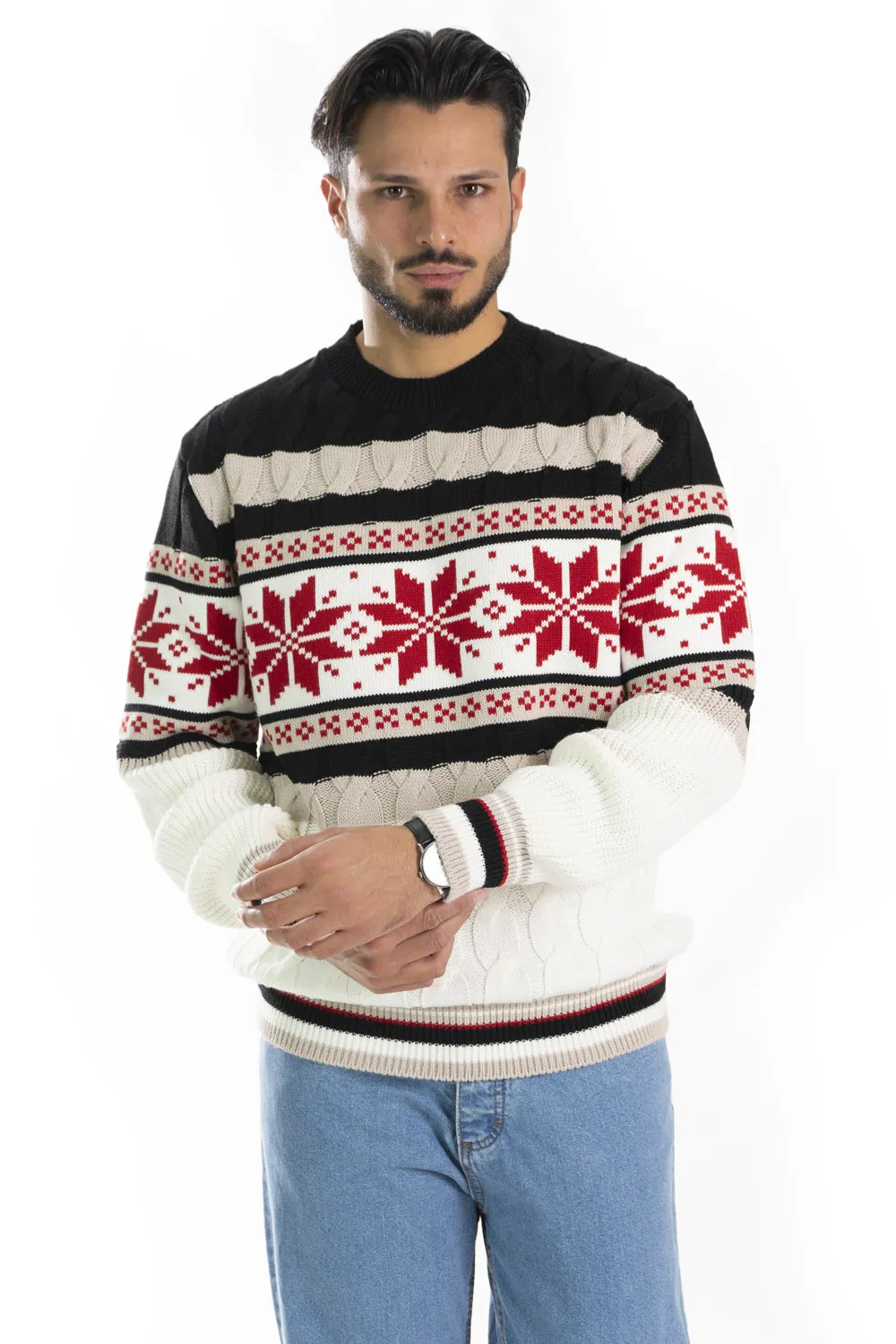 Maglione Uomo Fiocchi Di Neve ''Christmas Time'' Art. MG130