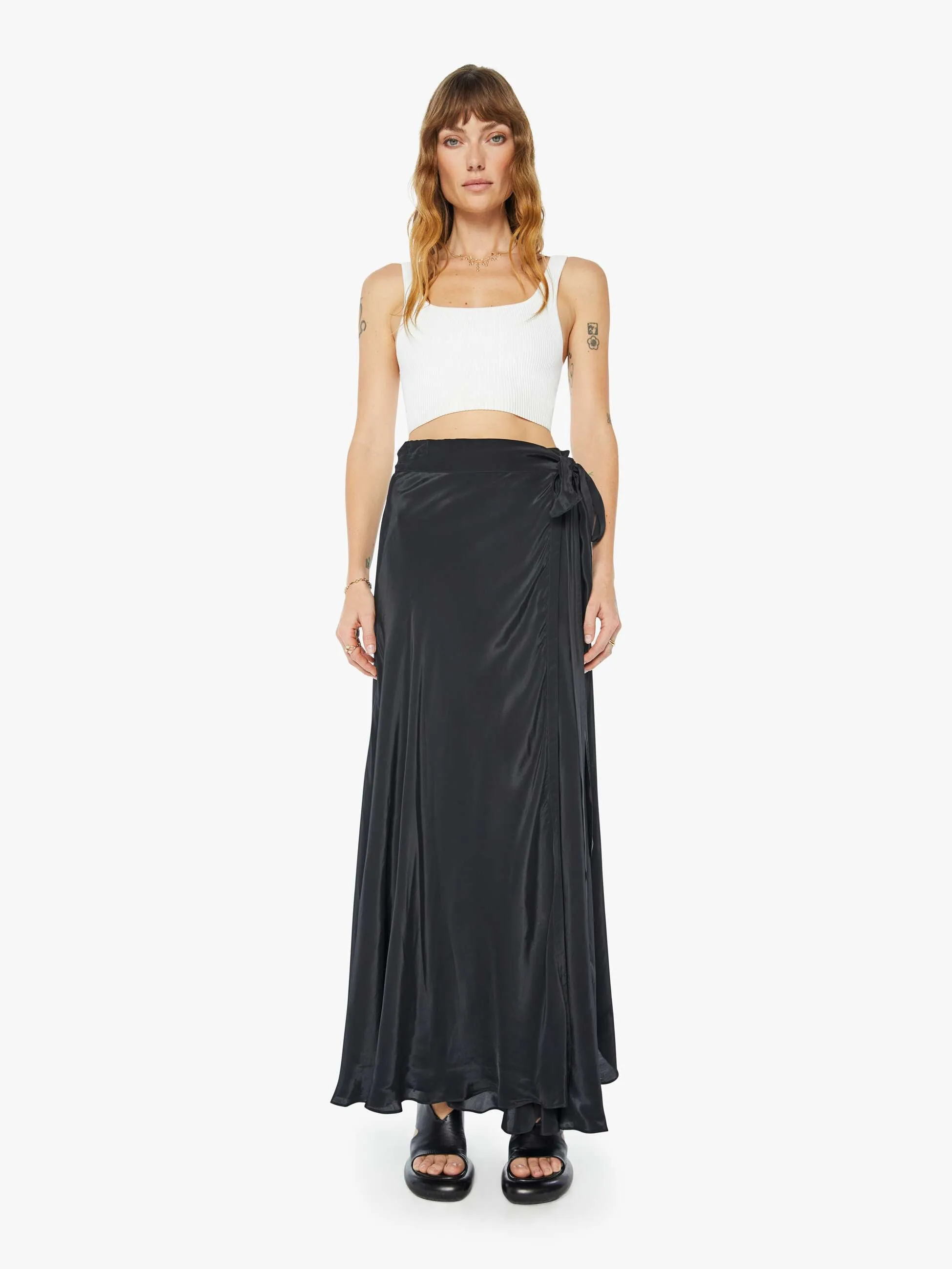 Maria Cher Luna Wrap Skirt - Black