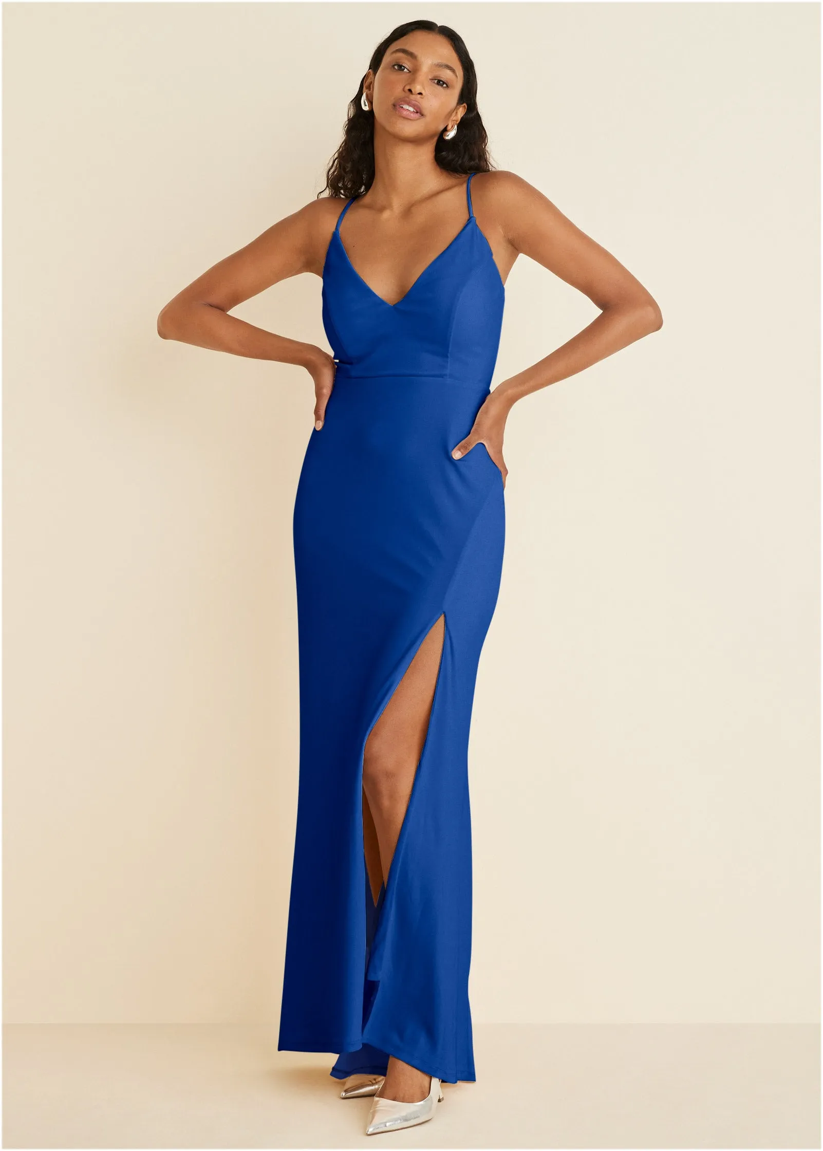 Matte Jersey Maxi Dress - Blue