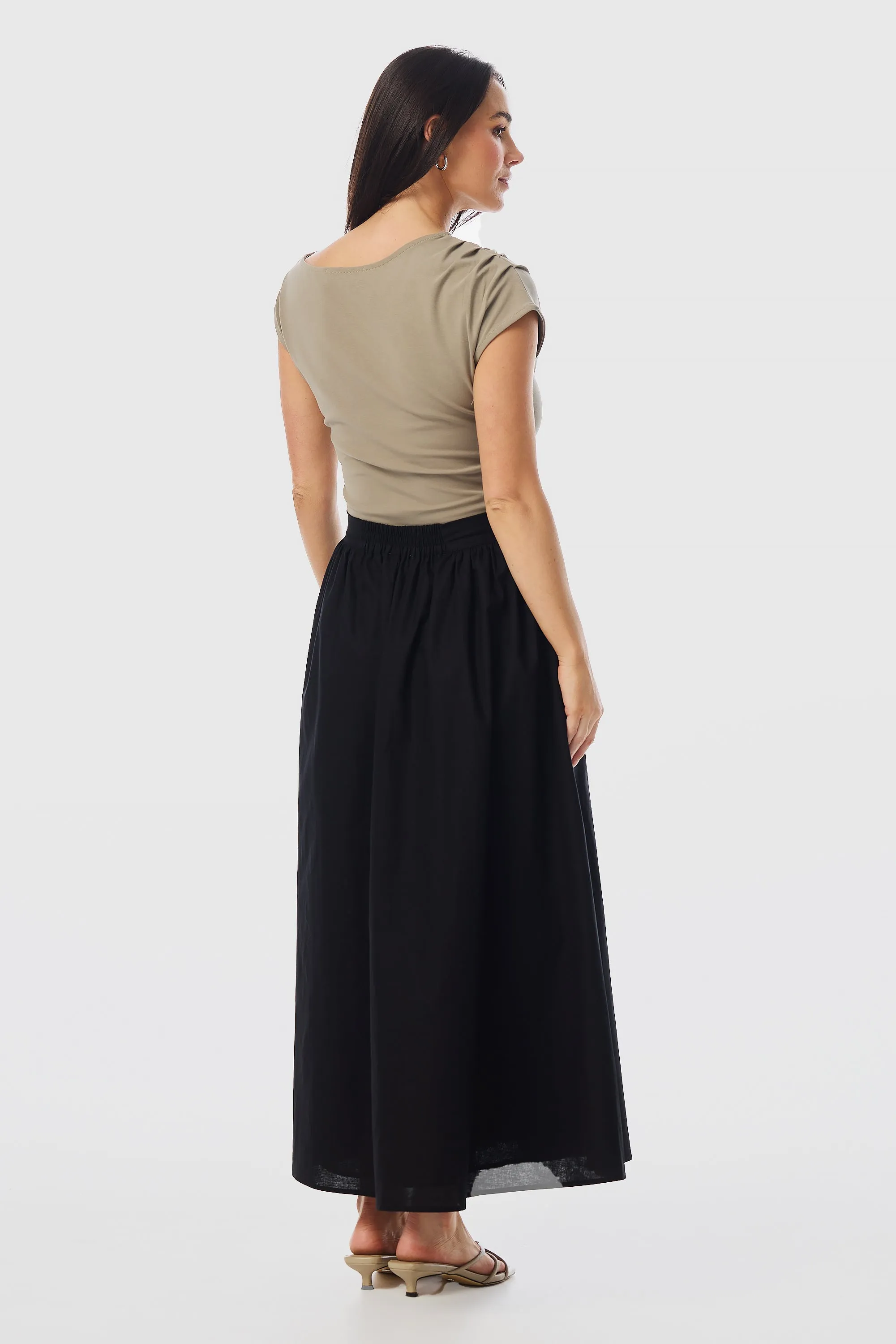 Maxi Linen Skirt - Black